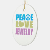 Peace Love Jewelry Keramisch Ornament (Links)