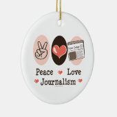 Peace Love Journalism Ornament (Rechts)