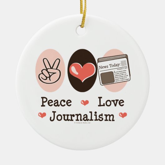 Peace Love Journalism Ornament (Voorkant)