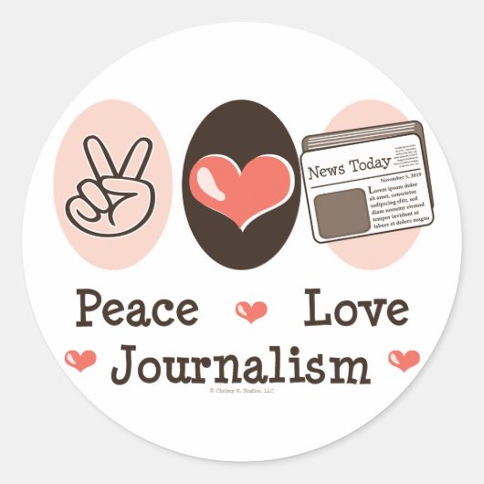Peace Love Journalistiek Stickers (Voorkant)