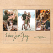 "Peace Love Joy" 5 Fotogalerij Kerstmis Acryl Uitnodigingen (Voorkant)