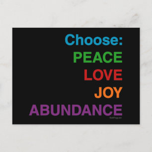 Peace Love Joy Abondance Cartes postales
