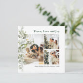 Peace Love Joy Berry Carte de vacances photo Feuil (Debout devant)