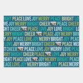Peace Love Joy Bright Merry Cheer met 1 foto Inpakpapier Vel (Voorkant 2)