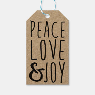 Peace, Love & Joy Cadeau Labels - Voeg je eigen na Cadeaulabel