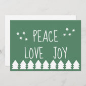 Peace Love Joy Carte Green Holiday (Devant / Derrière)