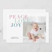 Peace Love Joy Carte photo (Devant / Derrière)