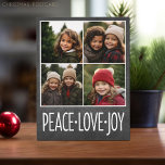 Peace Love Joy Chalkboard 4 Photo Collage<br><div class="desc">Utilisez 4 photos carrés ou instagram pour créer un Méménite de Noël Joyeux unique et branché. Si vous avez besoin de déplacer quelque chose,  cliquez sur le bouton personnaliser pour apporter des modifications.</div>