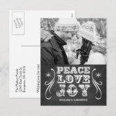 Peace Love Joy Chalkboard Carte postale (Devant / Derrière)