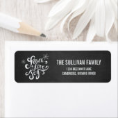 Peace, Love & Joy Chalkboard Étiquette de adresse  (En situation)