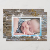 Peace Love Joy Family Feestdagenkaart (Voorkant / Achterkant)