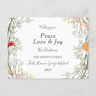 Peace Love Joy Family Merry kerstBriefkaart Briefkaart