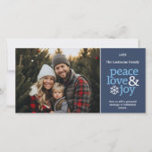 Peace Love Joy - Foto - Navy Blue Feestdagenkaart (Voorkant)