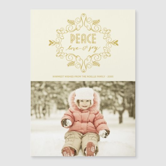 Peace Love Joy Gold  Deco Foliage Foto (Voorkant)