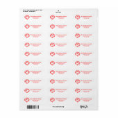 Peace, Love, Joy Heart - Return Address Label (Full Sheet)