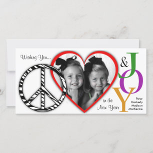 Peace, Love & Joy Holiday Photo Card 2 Feestdagenkaart