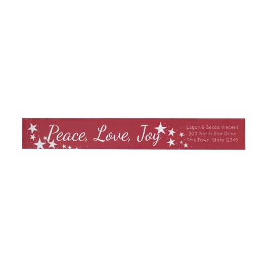 Peace Love Joy Holiday Stars Rood en Wit (Individueel)