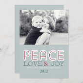 Peace Love & Joy-kaarten Feestdagenkaart (Voorkant / Achterkant)