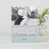 Peace Love & Joy-kaarten Feestdagenkaart (Staand voorkant)