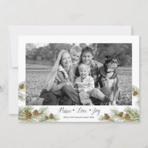 Peace Love Joy - kerstfotokaart Feestdagenkaart