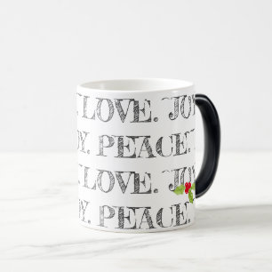 Peace Love Joy Kerstmis Holly Festive Holiday Magische Mok