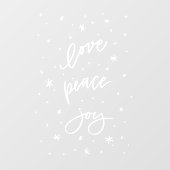 Peace Love Joy Kerstmis, Winter Window Cling Raamsticker (Vel)