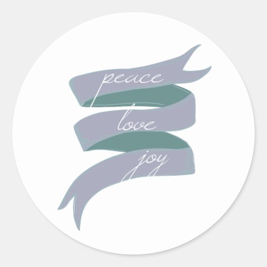 Peace Love Joy Lavender Ribbon Stickers (Voorkant)