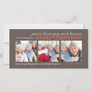 Peace Love Joy Le premier Carte photo de Noël du b