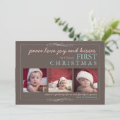 Peace Love Joy Le premier Carte photo de Noël du b (Debout devant)