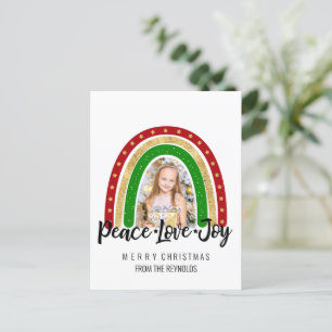Peace Love Joy Merry kerstregenboogfoto Feestdagenkaart