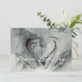 Peace Love Joy Minimalist Carte photo de vacances (Debout devant)