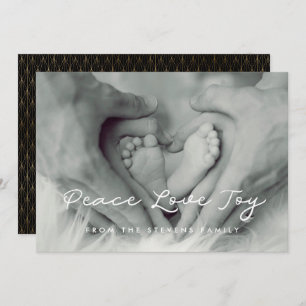 Peace Love Joy Minimalist Carte photo de vacances