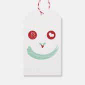 Peace Love Joy Mistletoes Fun Smiley Face Holiday Cadeaulabel (Voorkant)