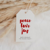 Peace Love Joy Modern Holiday Cadeaulabel