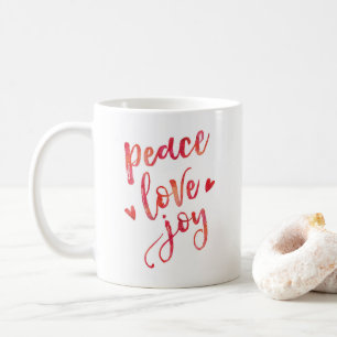 Peace love joy Noël typographie mug
