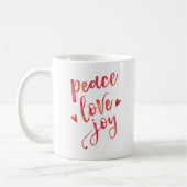 Peace love joy Noël typographie mug (Gauche)