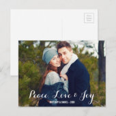 Peace Love & Joy Paar Foto Briefkaart W (Voorkant / Achterkant)