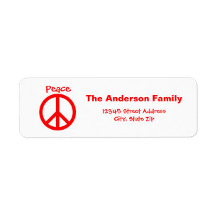 Peace, Love, Joy Peace Sign - Adres Label