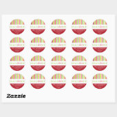 Peace Love Joy Polka Dots & Stripes Adreslabel Ronde Sticker (Vel)