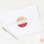Peace Love Joy Polka Dots & Stripes Adreslabel Ronde Sticker (Envelop)