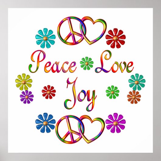 Peace Love Joy Poster (Voorkant)