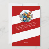 Peace Love Joy Script Red White 2-foto-Kerstmis Feestdagenkaart (Achterkant)