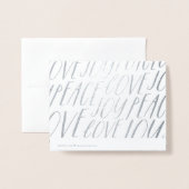 Peace Love Joy Silver Foil Wenskaart voor kerstmis Folie Kaarten (Met envelop)