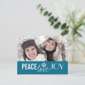 Peace Love Joy Sky Snowflake Cartes postales (Debout devant)