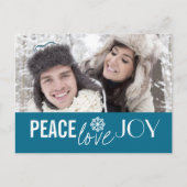 Peace Love Joy Sky Snowflake Cartes postales (Devant)