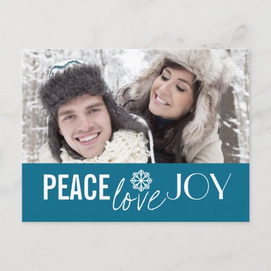 Peace Love Joy Sky Snowflake Cartes postales (Devant)