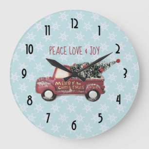 Peace Love & Joy Speelgoed Truck Merry Kerstmis Grote Klok