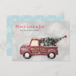 Peace Love & Joy Speelgoed Truck Merry Kerstmis Kaart