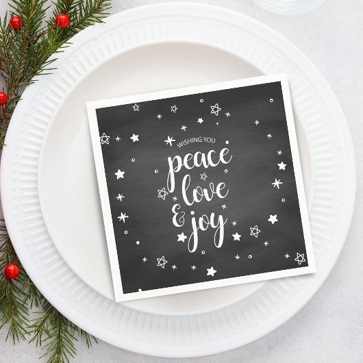 Peace Love Joy Star-kerstfeestdag Servet