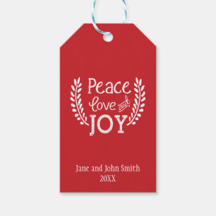 Peace Love Joy   Vakantiegeld Label Cadeaulabel